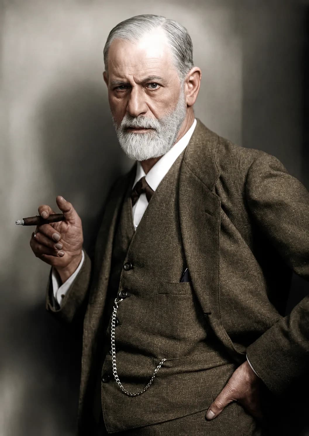 Retrato colorizado de Sigmund Freud